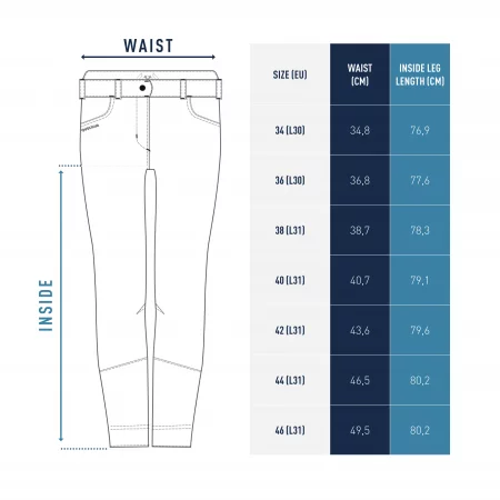 Дамски промазан панталон с гети за преходи в сняг sh520 х-warm stretch