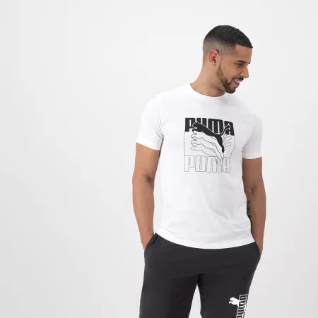 Мъжка тениска за фитнес puma, бяла