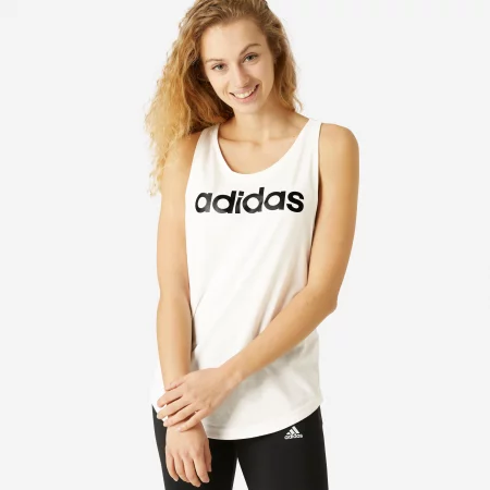 Дамски потник за фитнес adidas, бял