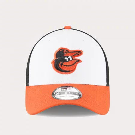 Шапка с козирка mlb baltimore orioles, черно/бяло/оранжево