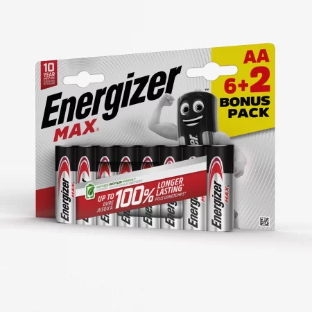 Алкални батерии lr06 (aa) max energizer, 6+2