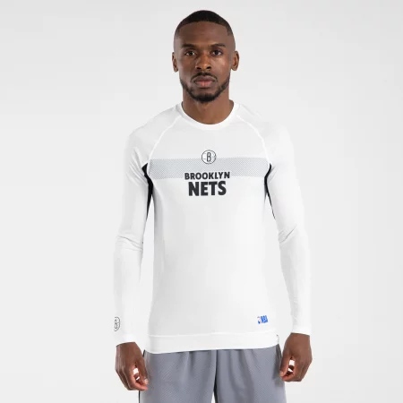 Долна блуза за баскетбол ut500 nba brooklyn nets, бяла