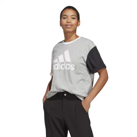 Дамска тениска за фитнес adidas colorblock, сива