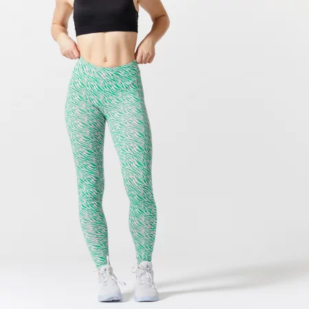 Дамски дълъг клин fit+ 500, светлозелен с принт