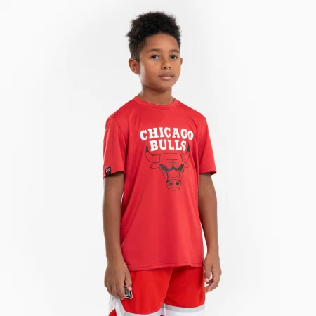 Детска тениска за баскетбол ts 900 nba chicago bulls, червена