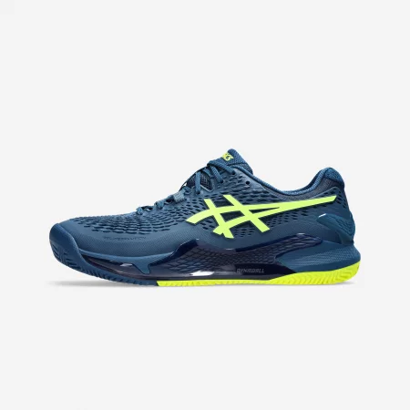 Мъжки тенис обувки asics gel-resolution 9, за клей, синьо/жълто