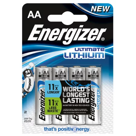 Литиеви батерии energizer aa-lr06 lithium, 4 бр.