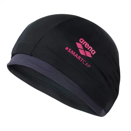 Плувна шапка за дълга коса smartcap, черно/розово