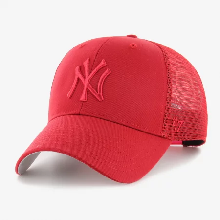 Шапка с козирка new york yankees, червена