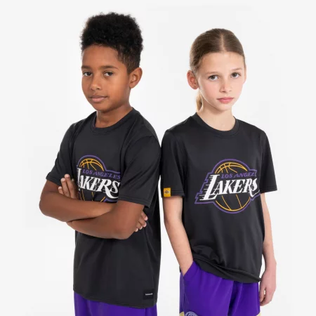 Детска тениска за баскетбол ts 900 nba los angeles lakers, черна