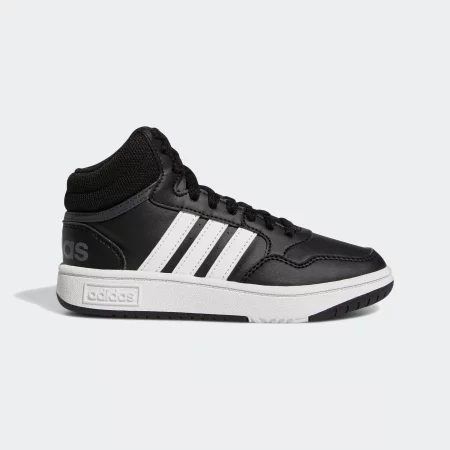 Детски обувки adidas hoops mid, с връзки, черно/бяло