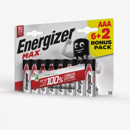 Алкални батерии lr03 (aa) max energizer, 6+2