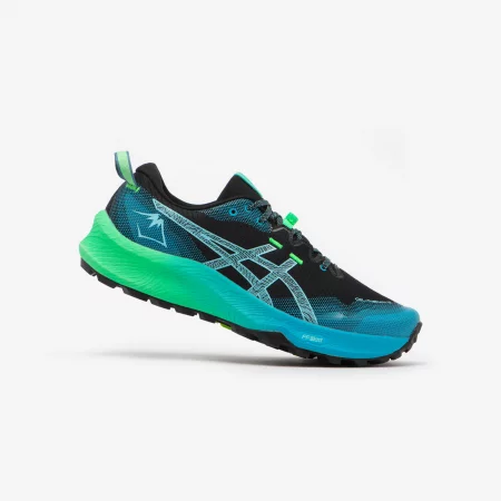 Мъжки обувки за планинско бягане asics gel trabuco 12, черно/синьо/зелено