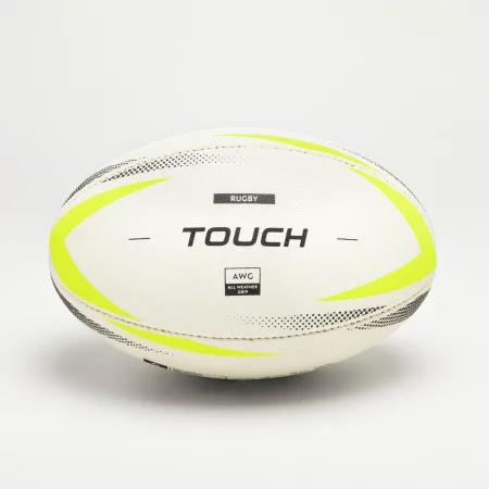 Топка за тъч ръгби r500 touch wet grip, размер 4, бяла