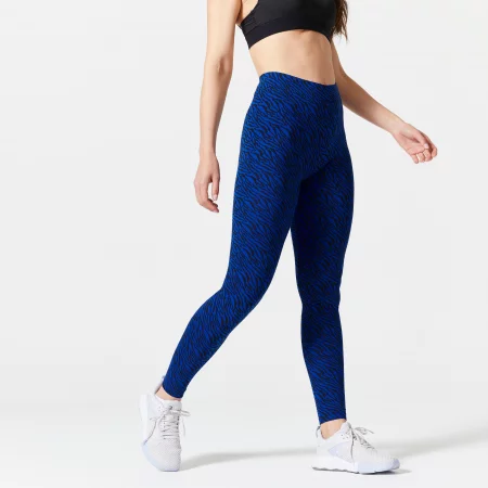 Дамски дълъг клин fit+ 500, син с принт