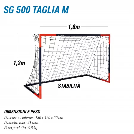 Футболна врата sg500, размер m, синьо/оранжево