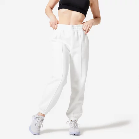 Women's fitness fleece warm pant - 500 white