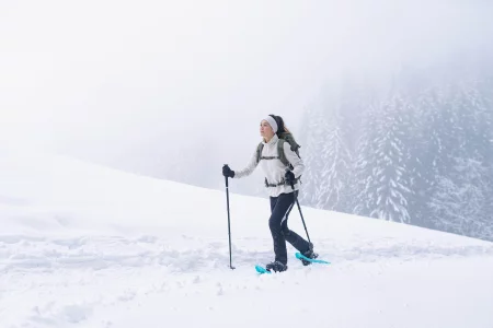 Дамски промазан панталон за преходи sh500 mountain ventil, черен